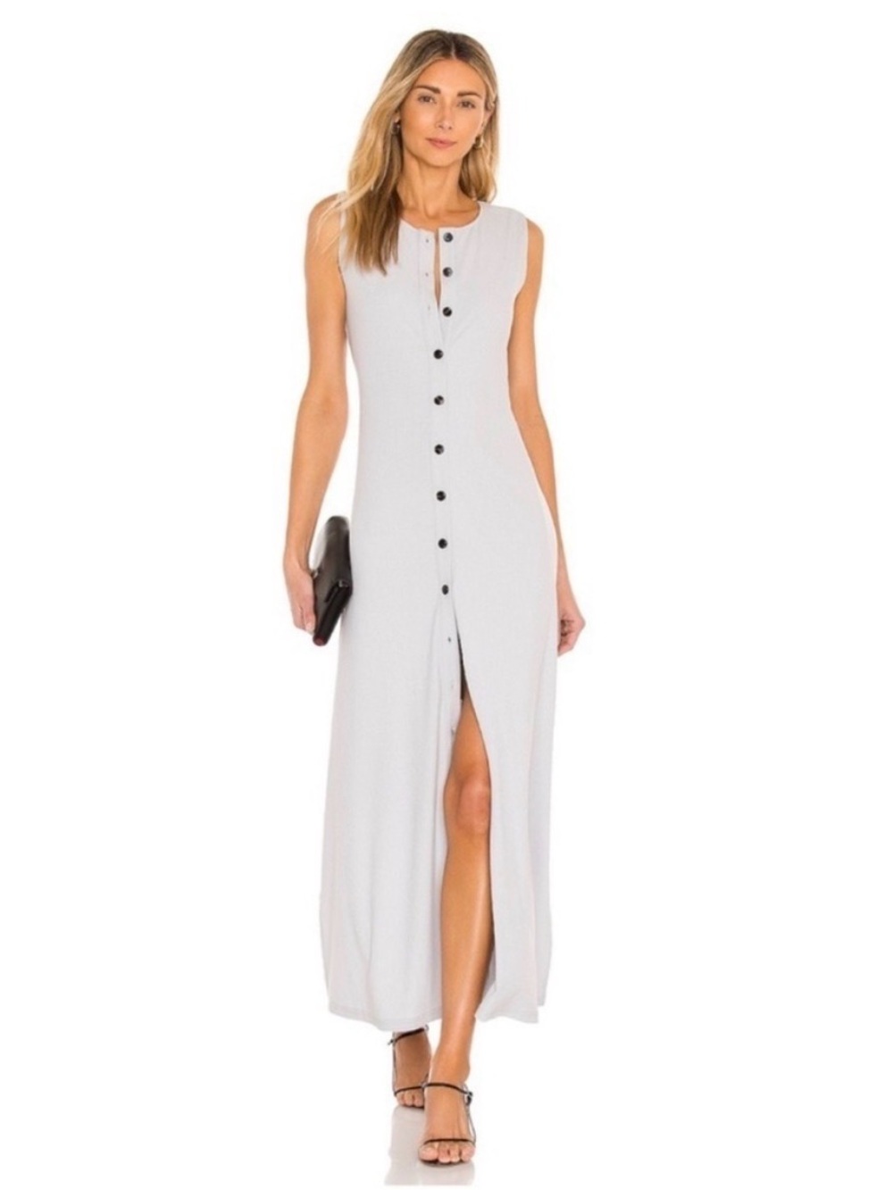 NWOT Callahan Sleeveless Button-Front Maxi Dress in White